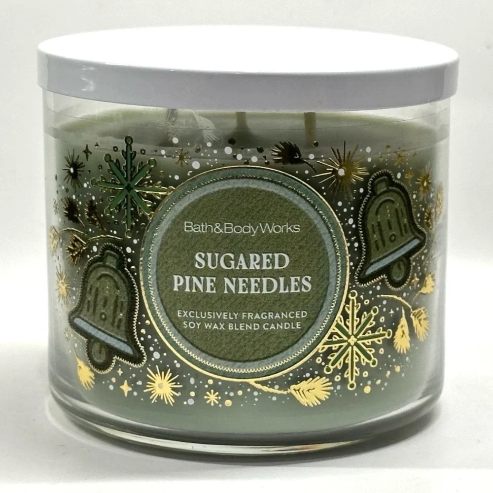 Bath and Body Works Sugared Pine Needles Three Wick Candle - Picture 2 of 3
